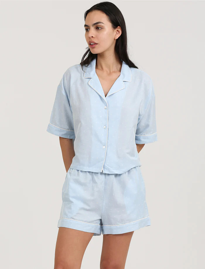 Luxe Blue Spot Boxer PJ Set