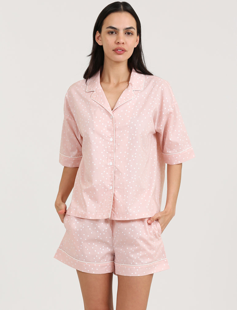 Organic Cotton Print Boxer PJ Set