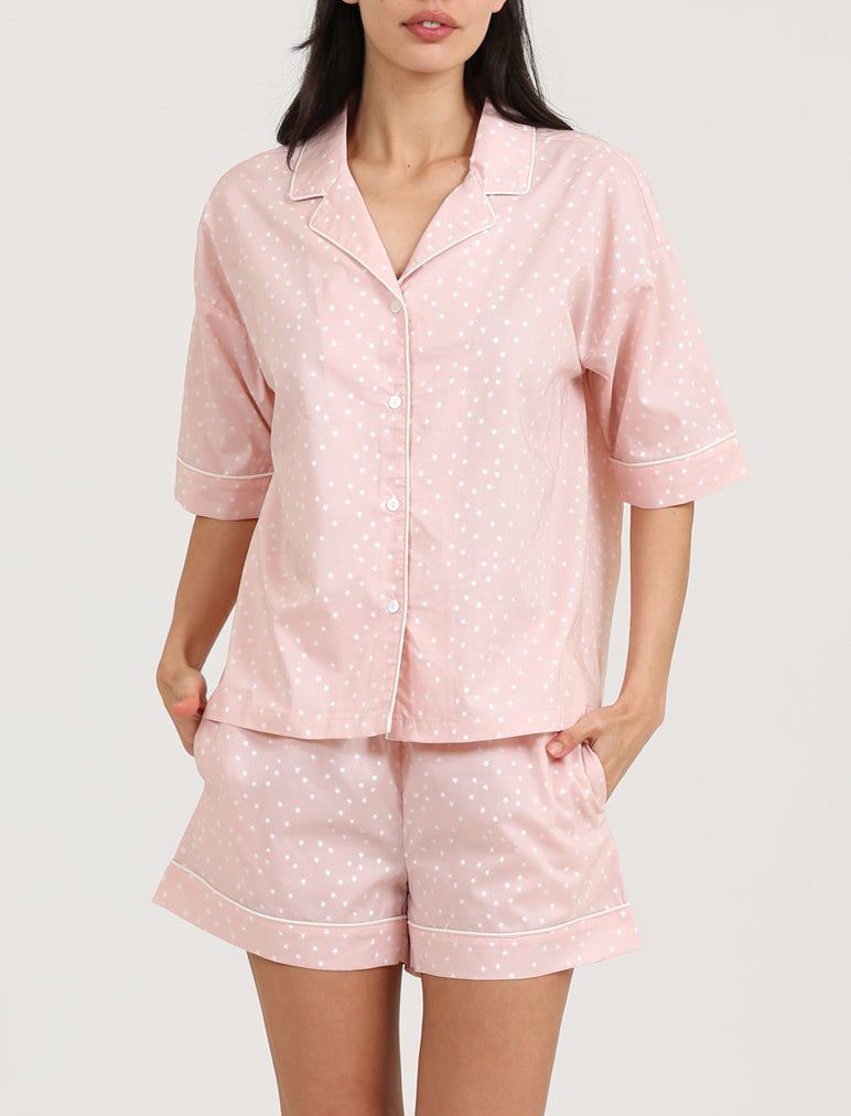 Organic Cotton Print Boxer PJ Set