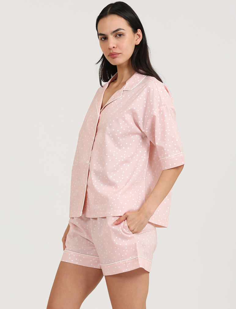Organic Cotton Print Boxer PJ Set