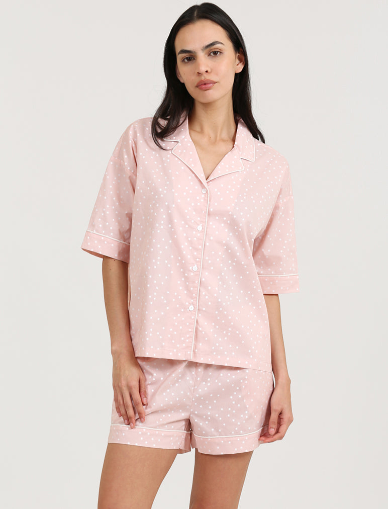 Organic Cotton Print Boxer PJ Set