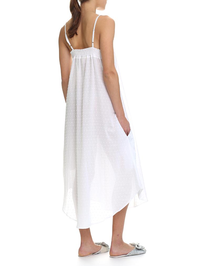 Swiss Dot Cotton White Maxi Nightie