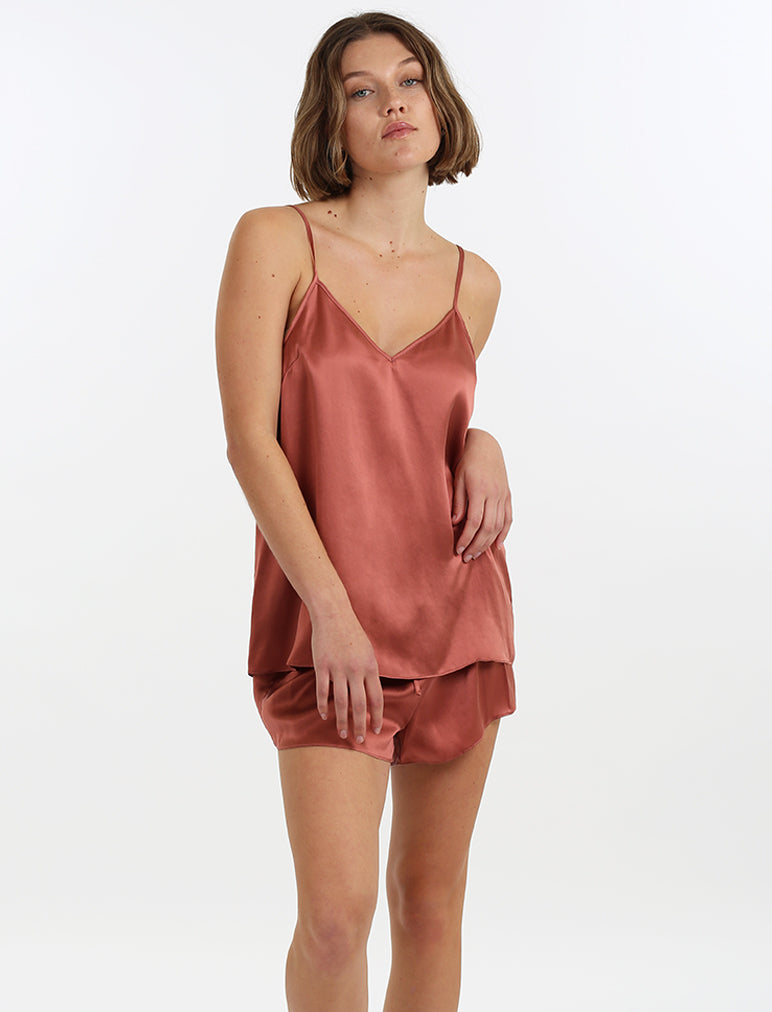 Audrey Silk Cami Boxer PJ
