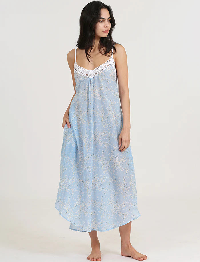 Cheri Blossom Lace Front Maxi Nightie