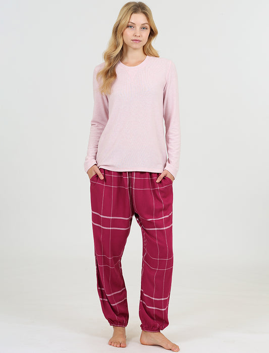 Comfy Plaid Jogger and Feather Soft LS Top