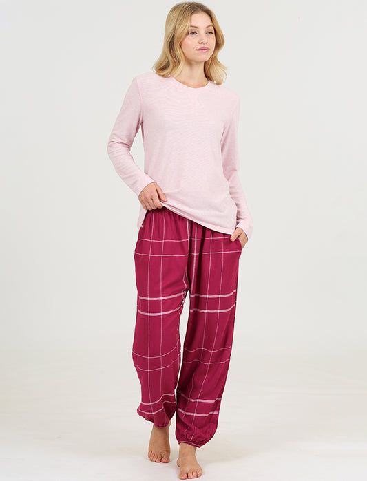 Comfy Plaid Jogger and Feather Soft LS Top
