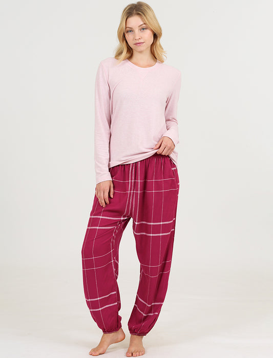 Comfy Plaid Jogger and Feather Soft LS Top
