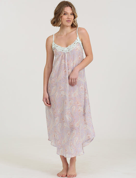 Lila Lace Front Maxi Nightie