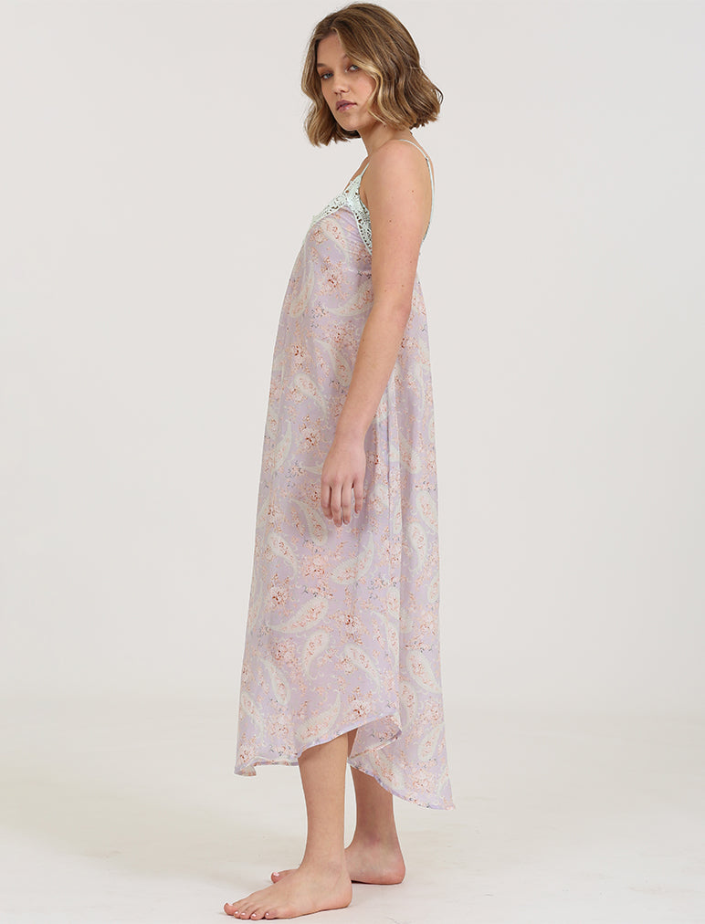 Lila Lace Front Maxi Nightie