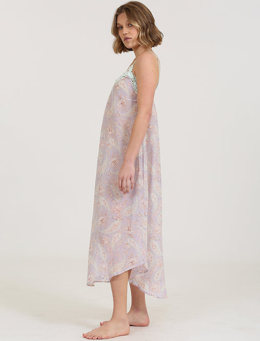 Lila Lace Front Maxi Nightie