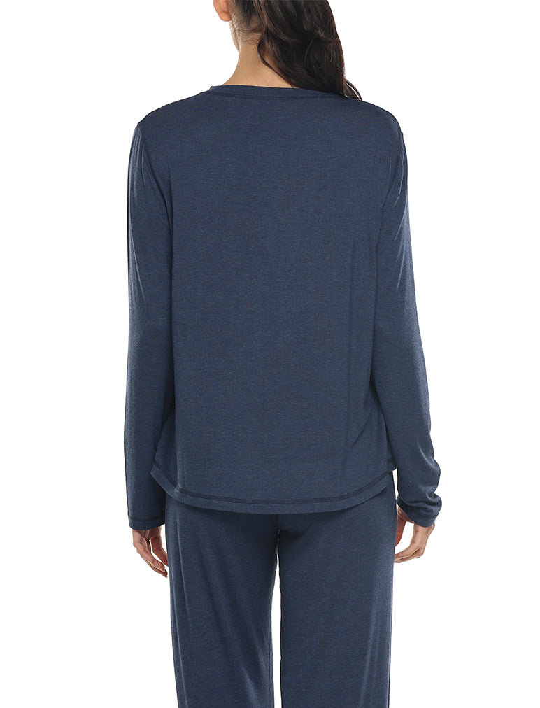 Modal Soft Long Sleeve Tee in Navy