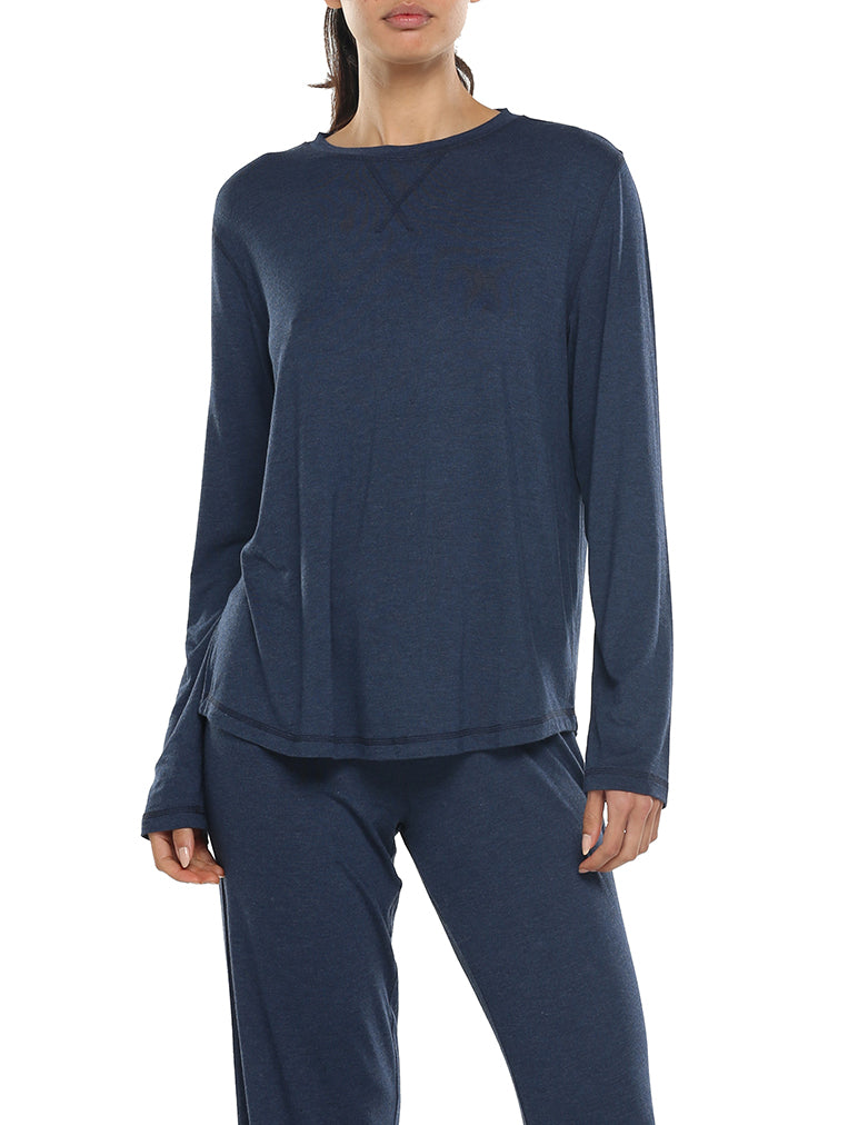 Modal Soft Long Sleeve Tee in Navy