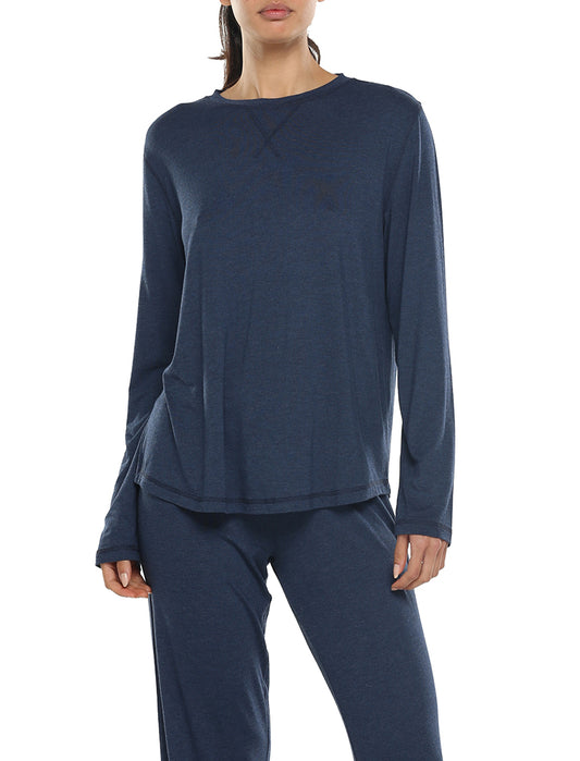 Modal Soft Long Sleeve Tee in Navy