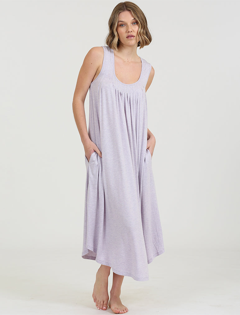 Kate Modal Soft Pleat Front Maxi Nightie