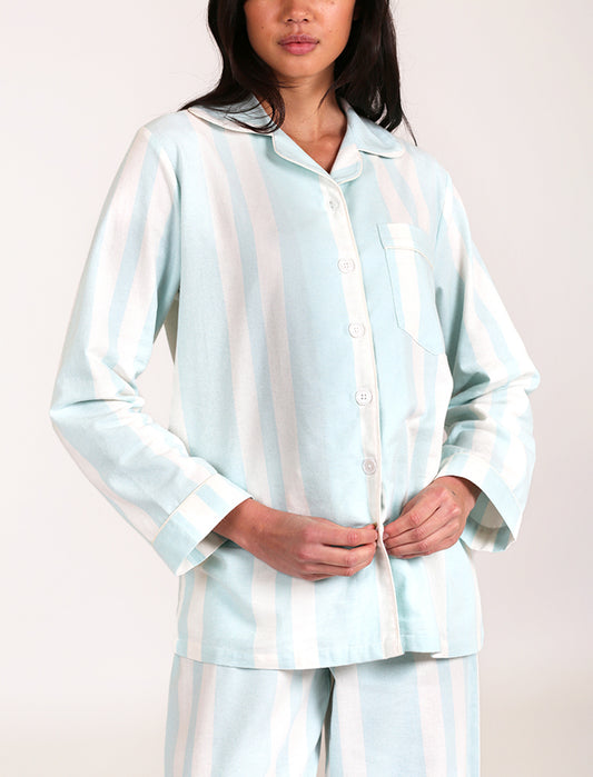 Organic Cotton Stripe PJ in Aqua
