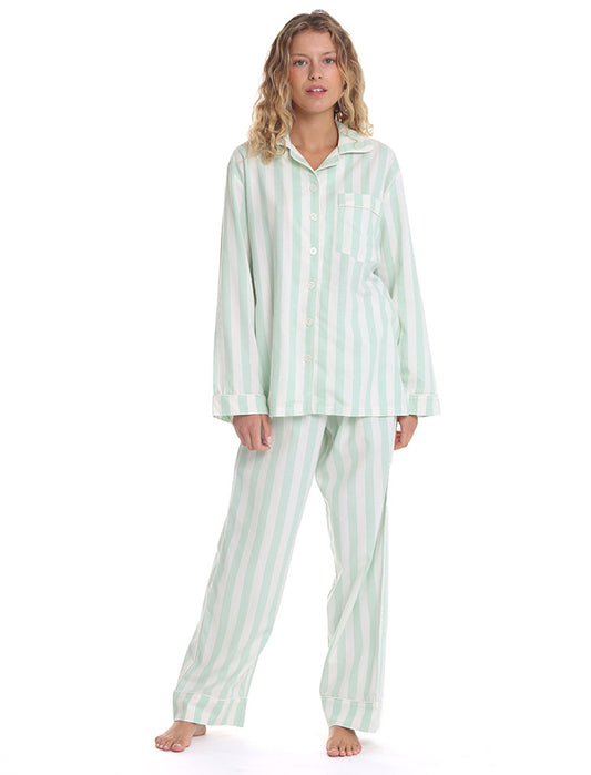 Cotton Stripe Full Length PJ