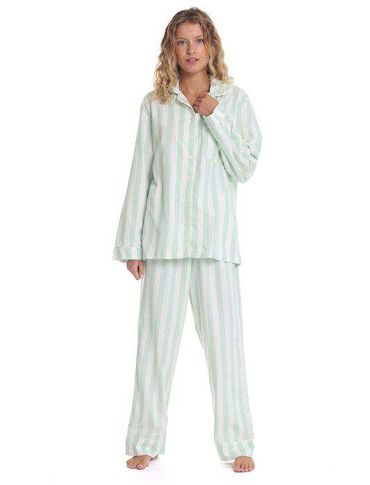 Cotton Stripe Full Length PJ