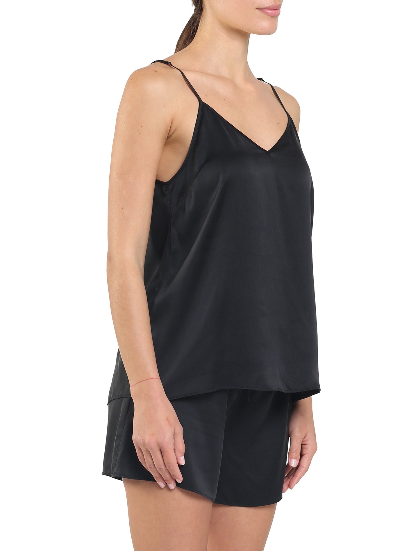 Washable Silk Cami in Black