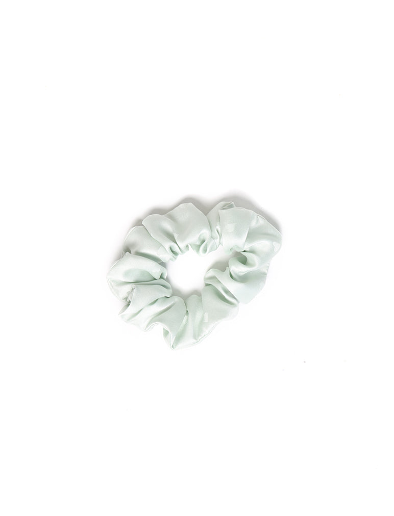 Silk Heart Scrunchie in Sage