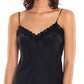 Camille Silk Lace Cami & Boxer Set in Black
