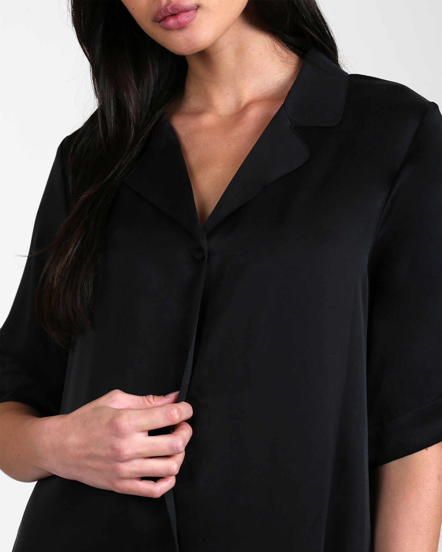 Audrey Silk Short Sleeve Nightshirt