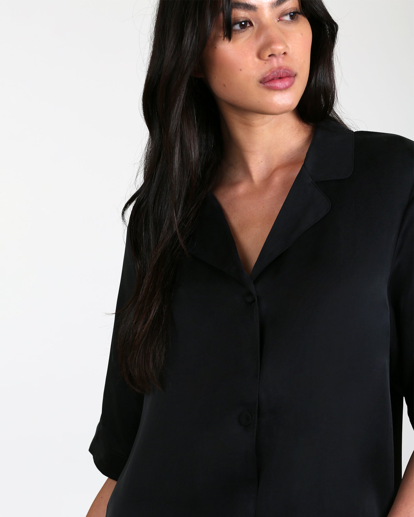 Audrey Silk Short Sleeve Nightshirt