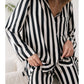 Pure Silk Stripe PJ Shirt in Black & White Stripe