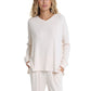 Soft Touch Rib V-Neck LS Top