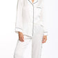 Sylvie Silk Piped Full Length PJ