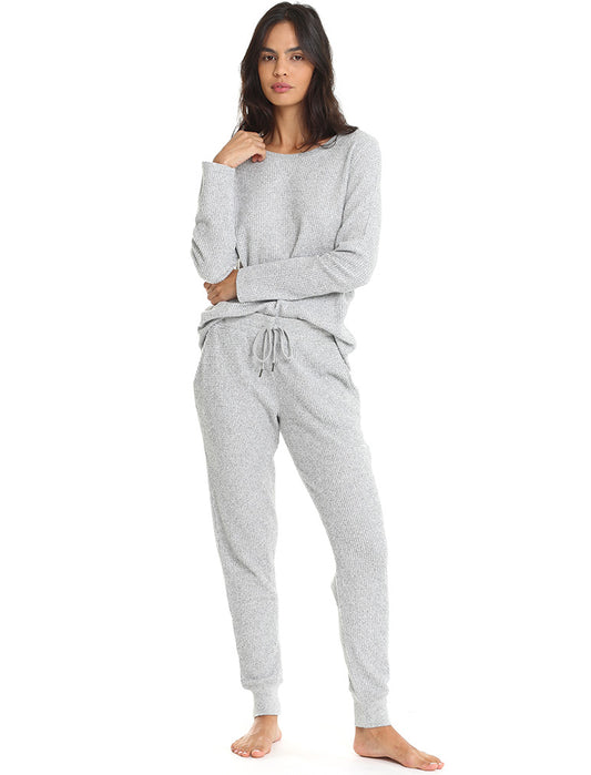 Super Soft Waffle LS Crew Neck Top