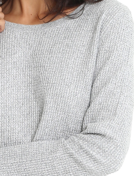 Super Soft Waffle LS Crew Neck Top